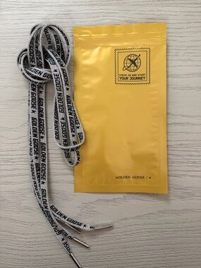 Golden Goose Branded Silver with Black Lettering Shoelaces.